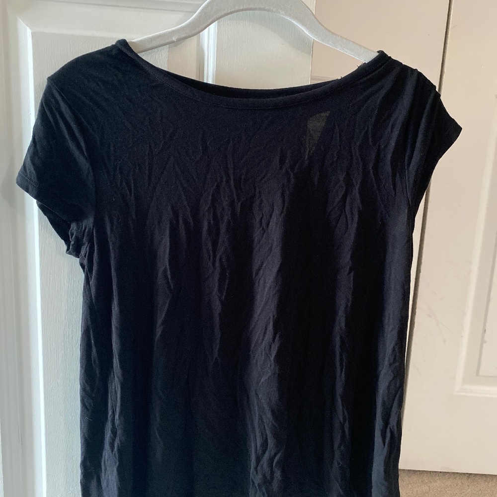 Girls Black Short Sleeve Shirt